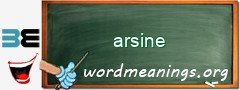 WordMeaning blackboard for arsine